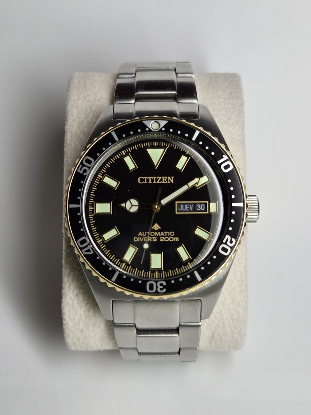 Citizen Black Dial Diver Watch with Gold Accents